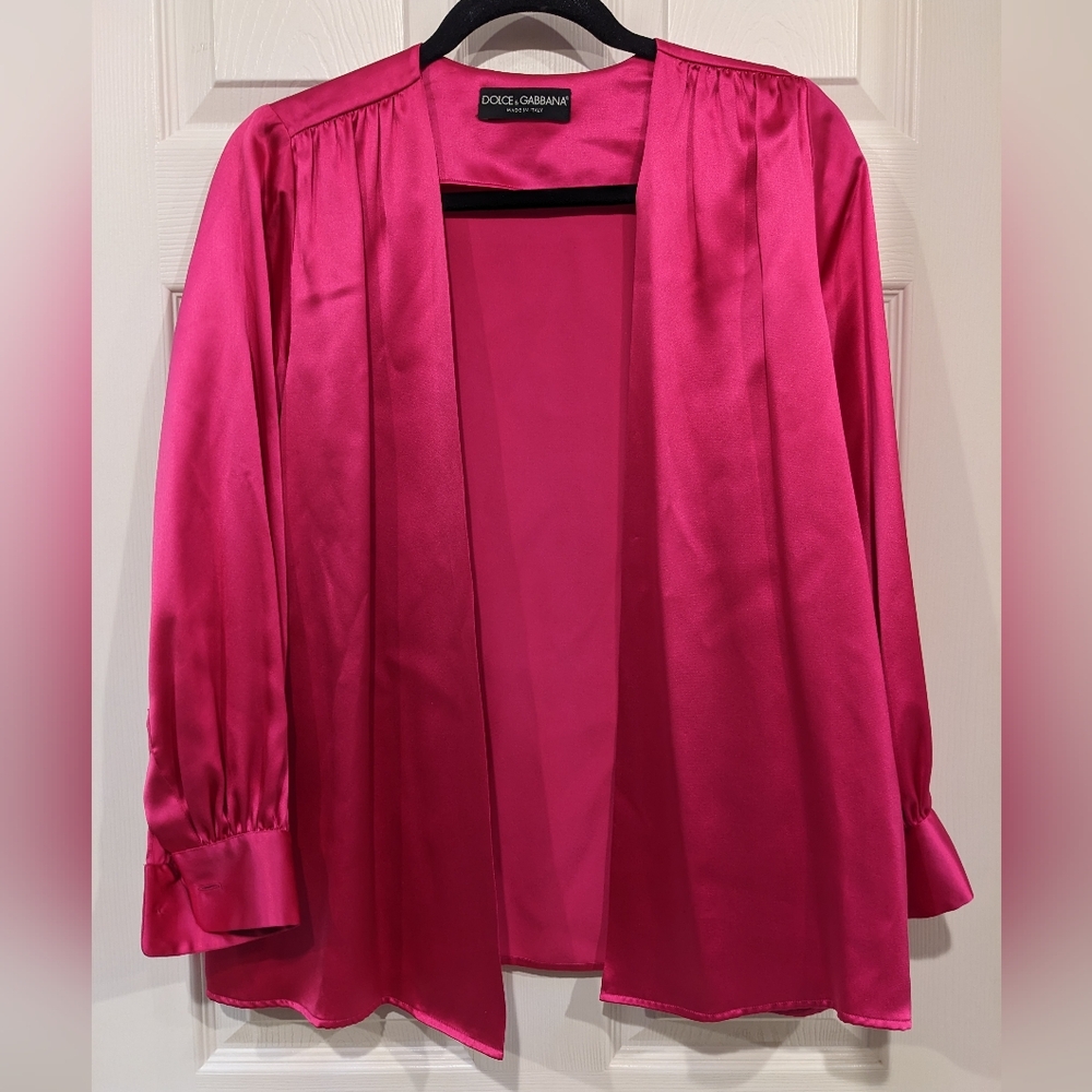 Dolce & Gabbana Fuchsia Satin Layering Top